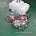 Electric flanged stainless steel cf8 3 way ball valve